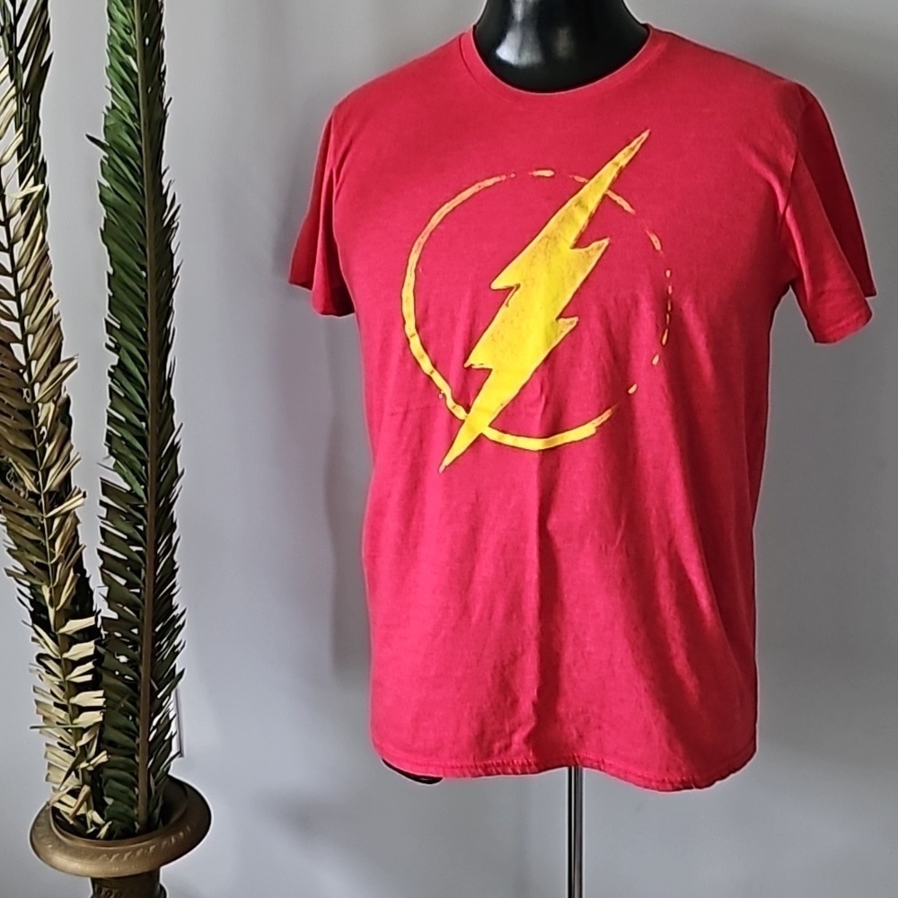 The Flash Red Short Sleeve Tee with Yellow Graphics